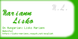 mariann lisko business card